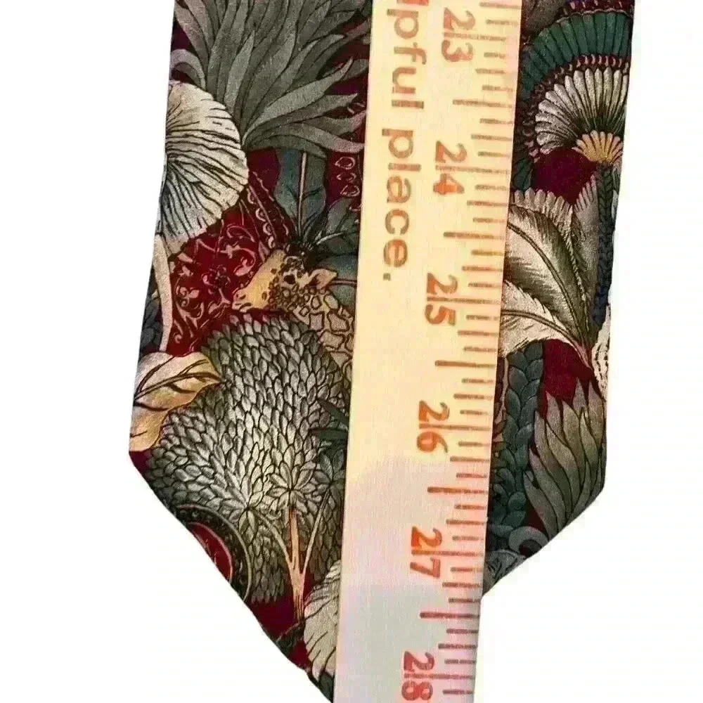 R Juliano 100%‎ Silk Tie Animal Print Business Preppy